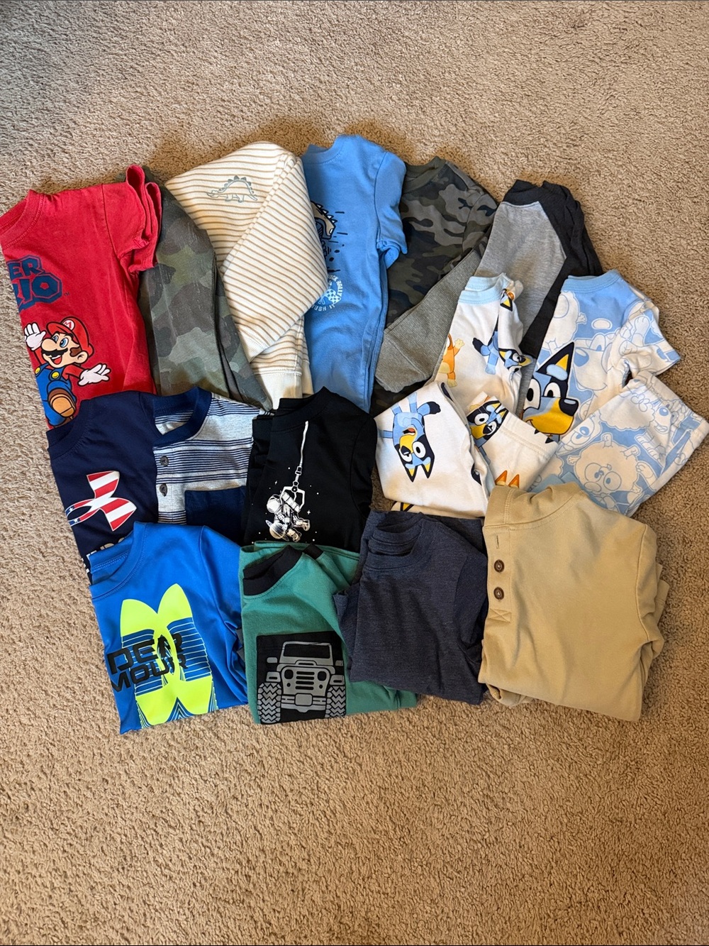 Carter's Boys Assorted Tees & Tops in Blue, Red, Black, Gray, Tan